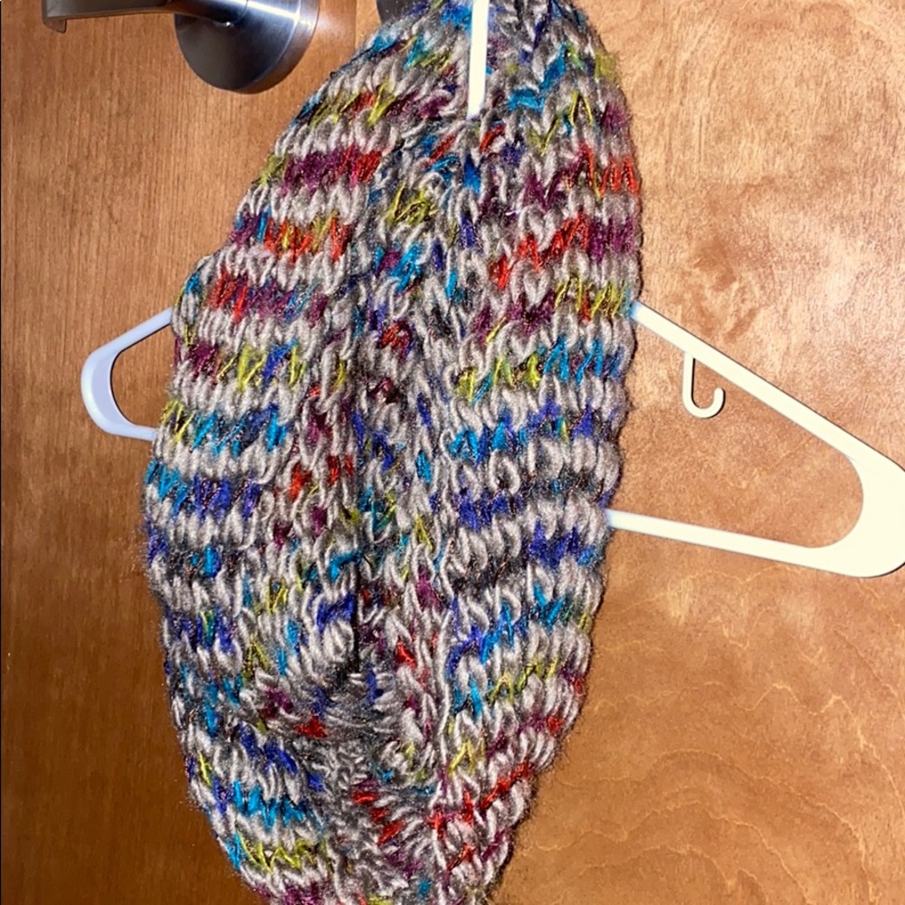 multi colored gray scarf